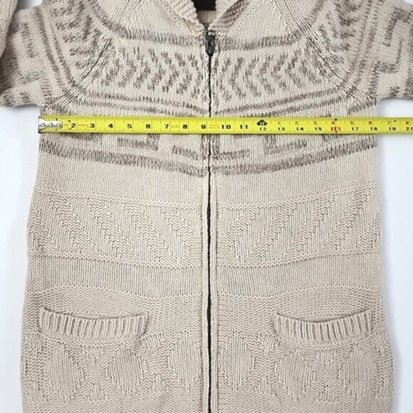 TNA Women's Knit Cream Taupe Lambs Wool Cowichan Zip Up Cardigan Pockets Size S - Picture 13 of 15